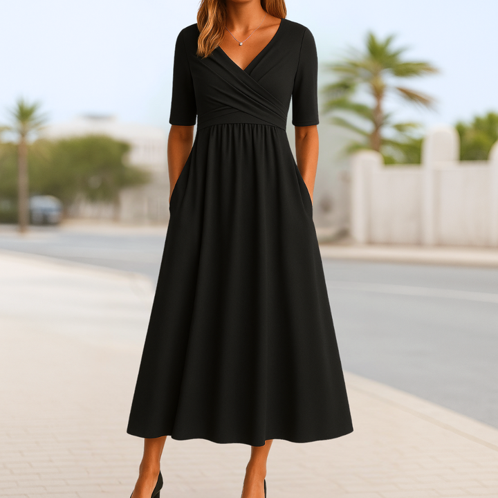 Bethany | Short Sleeve Crossed Dress