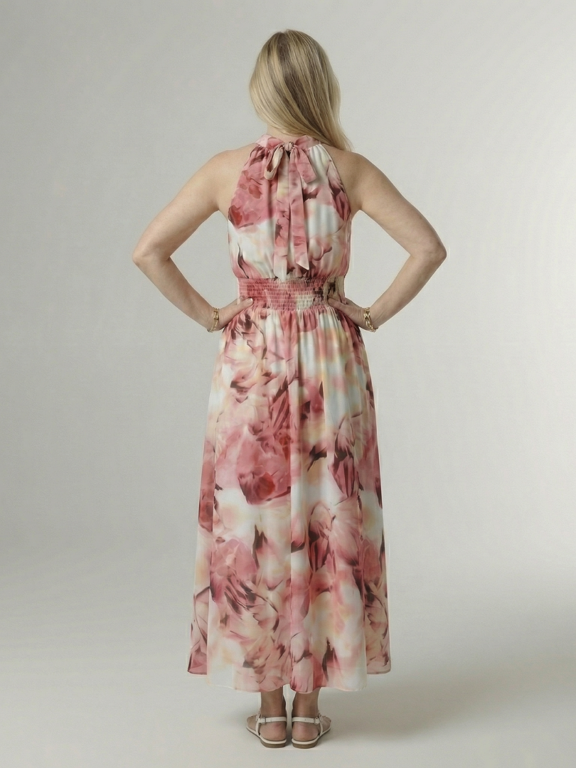 Jayla | Gathered Halter Midi Dress