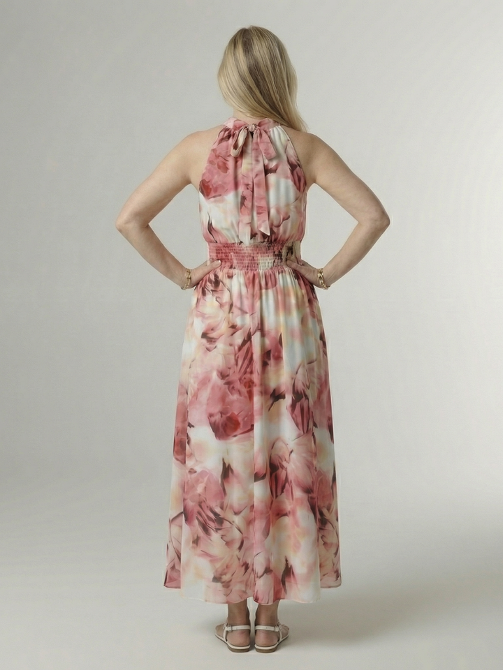 Jayla | Gathered Halter Midi Dress