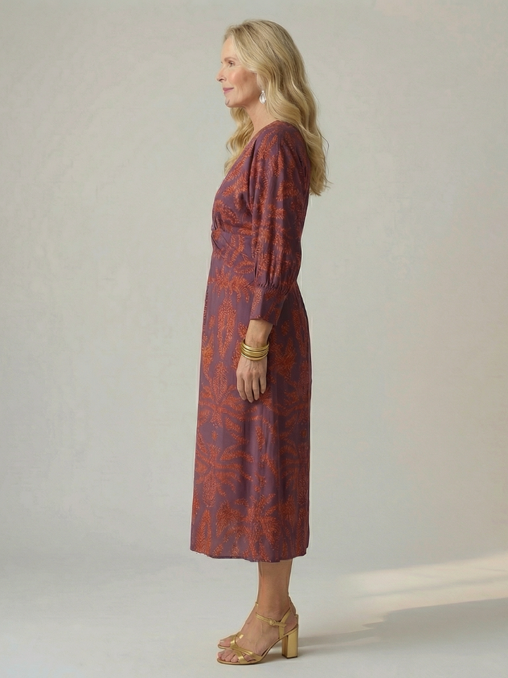 Mikayla | Natural Wrap Midi Dress