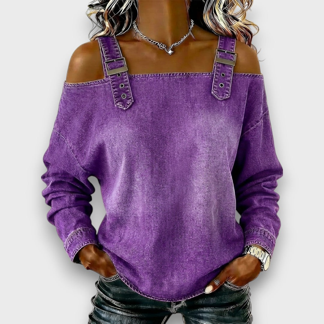 Grace | Off-Shoulder Denim Top