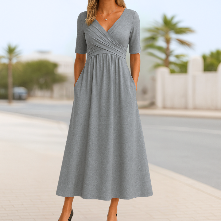Bethany | Short Sleeve Crossed Dress