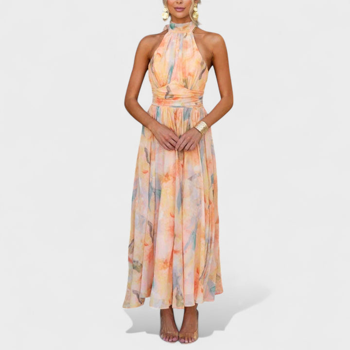 Fortune | Abstract Halter Maxi Dress