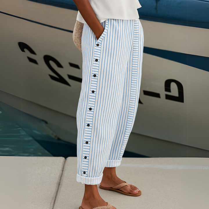 Evelyn | Striped Loose-Fit Pants