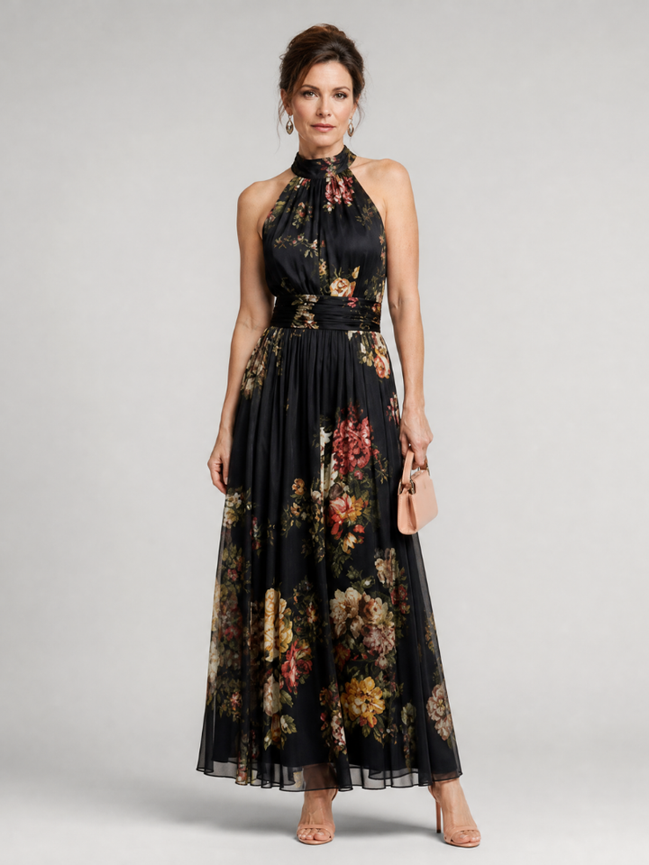 Grace | Floral Halter Midi Dress