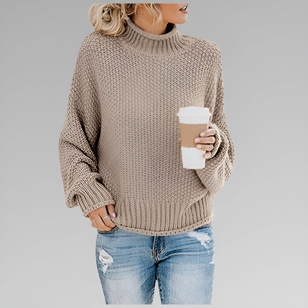 Wanda – Relaxed Mock Neck Knit Sweater