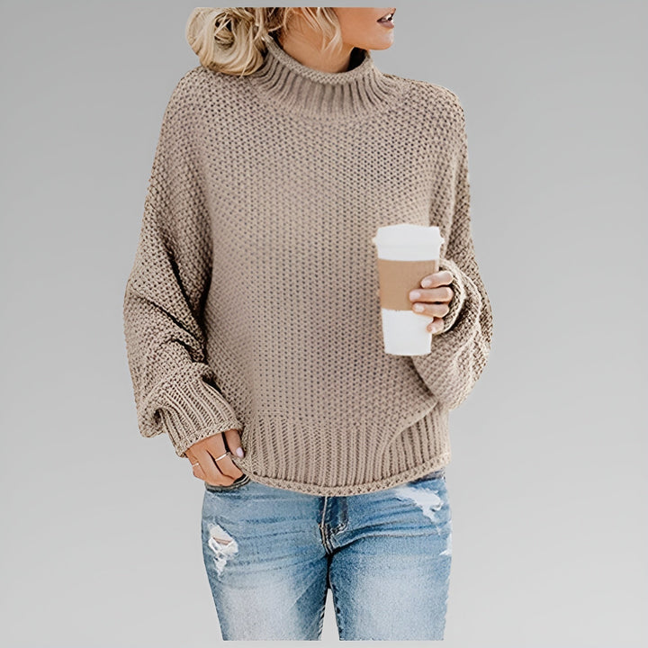 Wanda – Relaxed Mock Neck Knit Sweater
