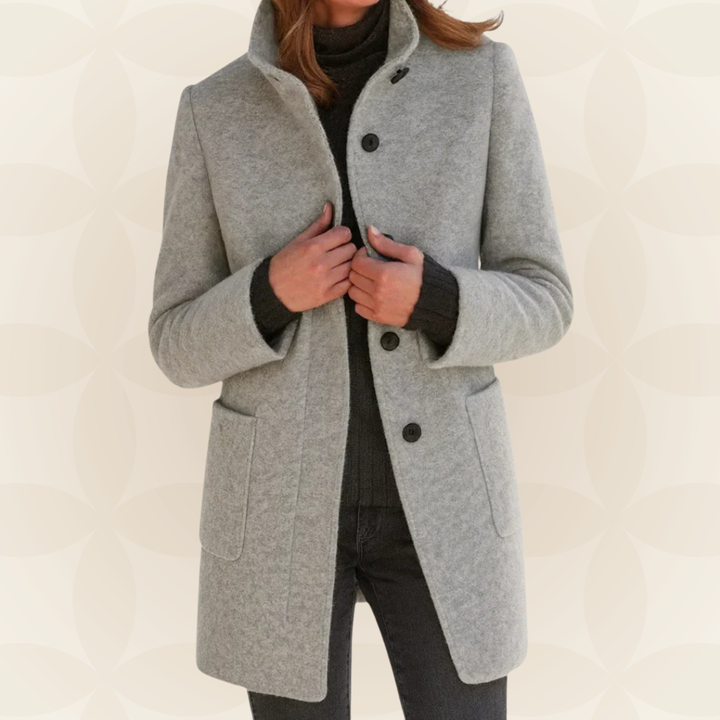 Anna – Classic High-Collar Structured Coat