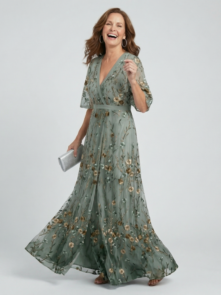 Abigail | Halter Bloom Flow Maxi Dress