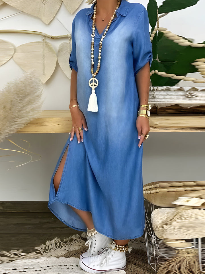Goldie | Chic Denim Maxi Dress
