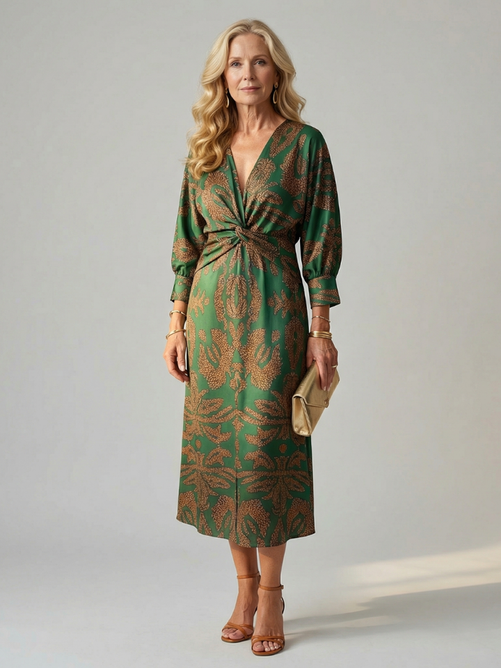 Mikayla | Natural Wrap Midi Dress