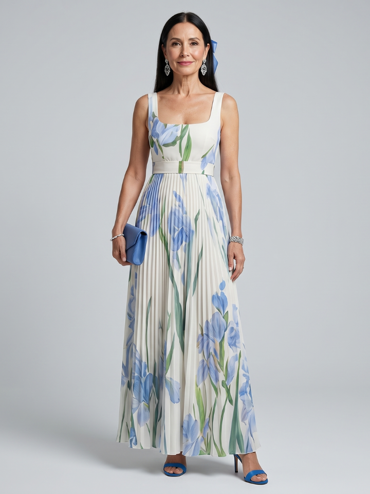 Victoria | Square Neck Floral Midi Dress