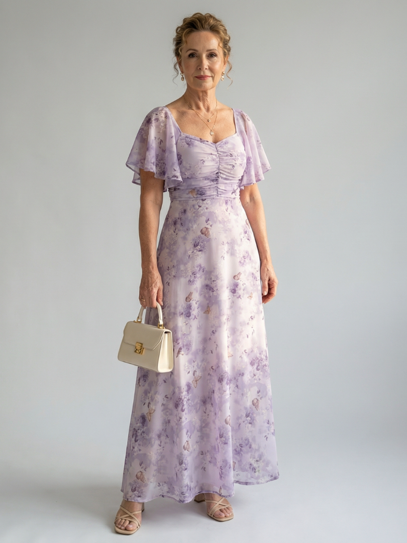 Inez | Flutter Sleeve Midi Dress