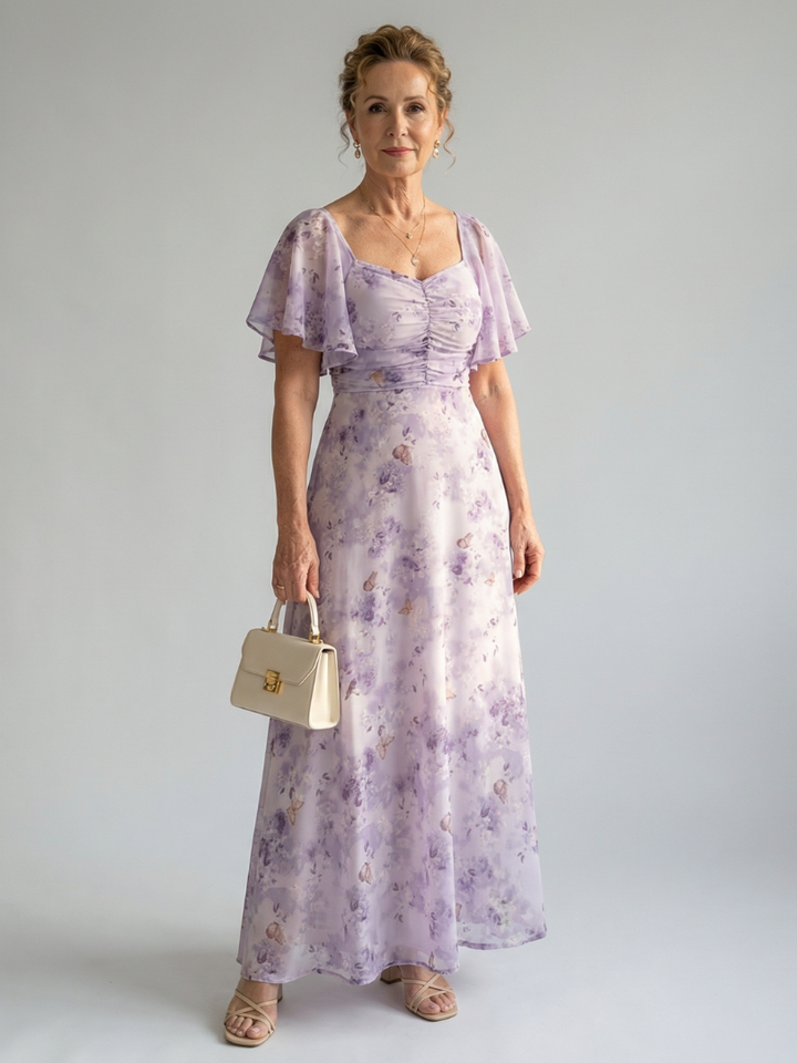 Inez | Flutter Sleeve Midi Dress