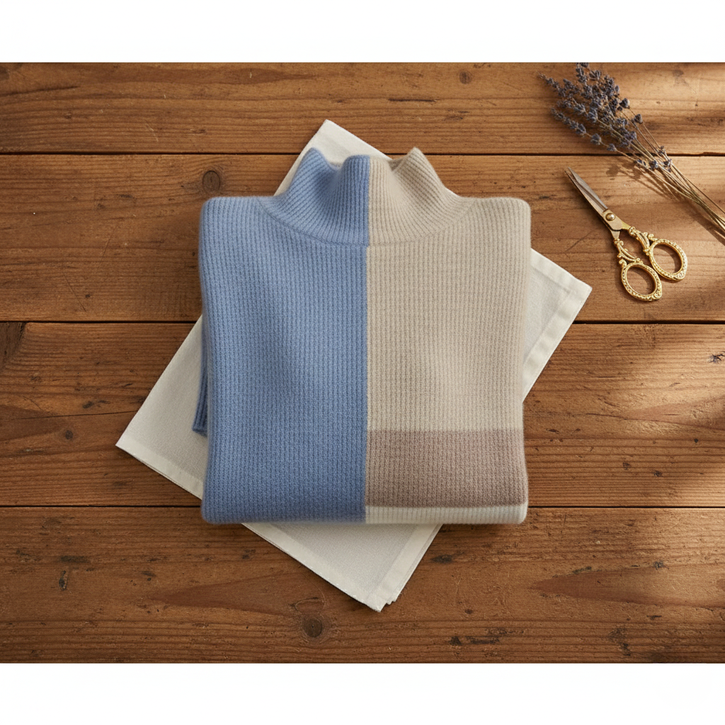 Lindsey – Color-block Turtleneck Knit Sweater