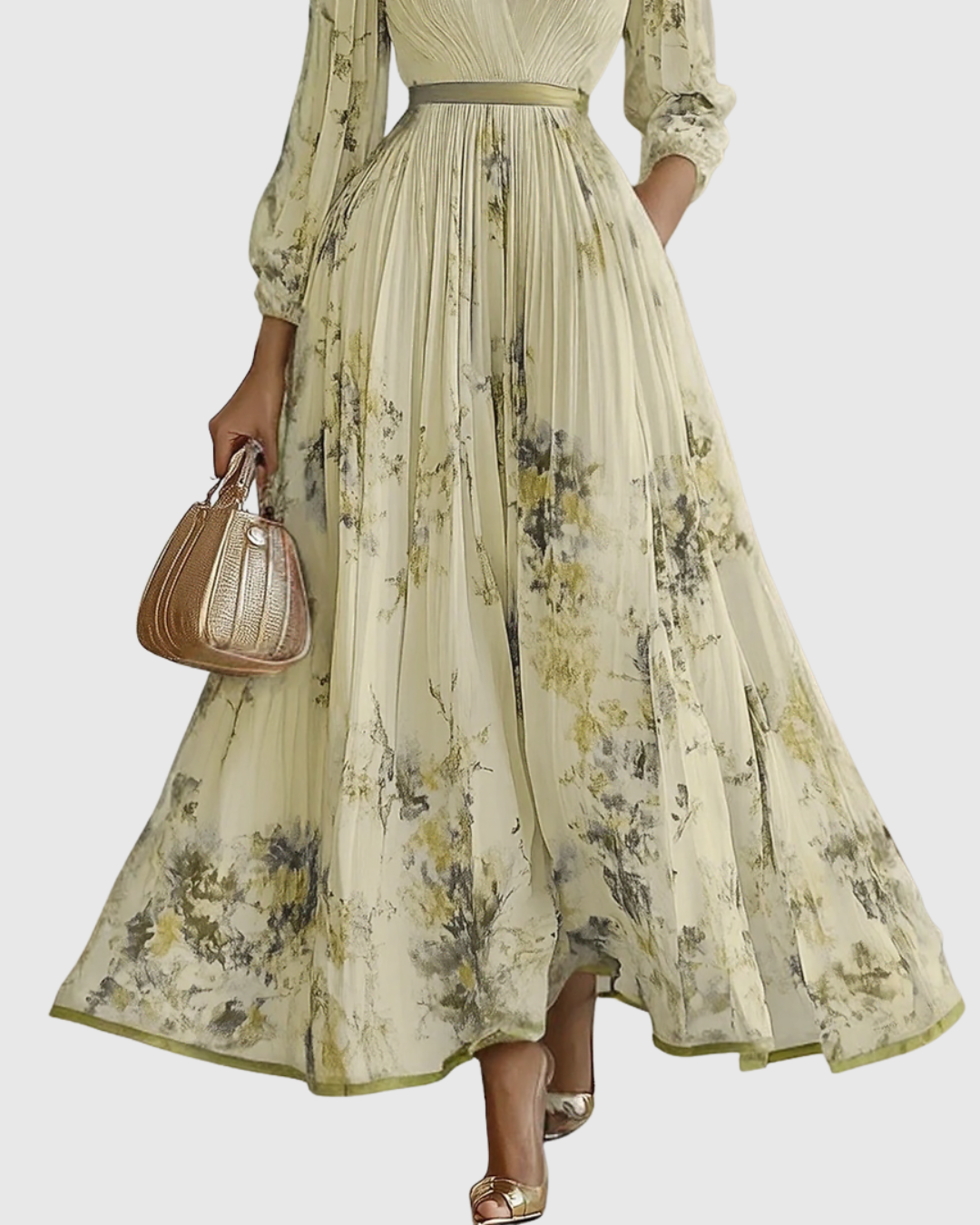 Fern | Elegant Pleated Maxi Dress
