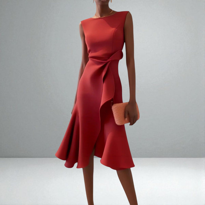 Therese | Elegant Draped Midi Dress