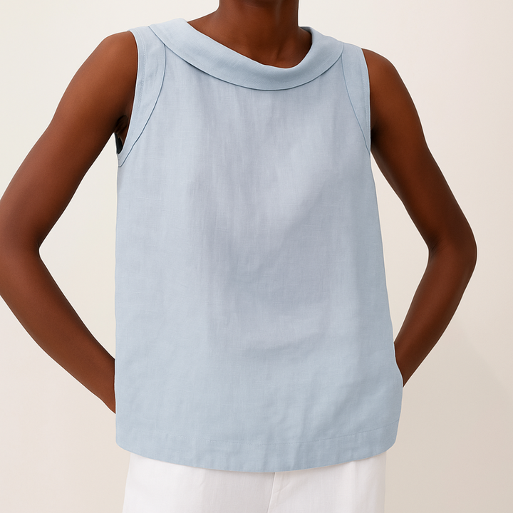 Hunter | Sleeveless Roll Collar Top