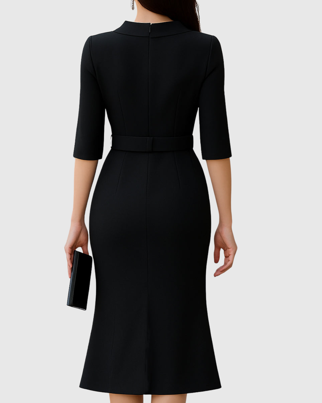Zaya | Classic Black Midi Dress