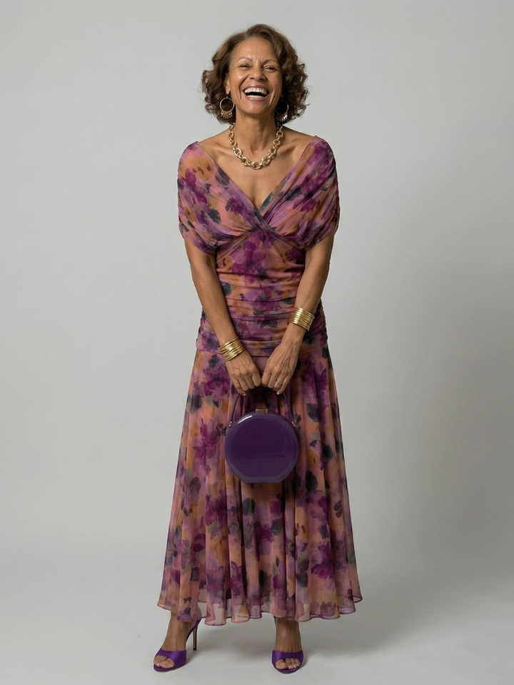 Elin | Off Shoulder Flow Midi Dress