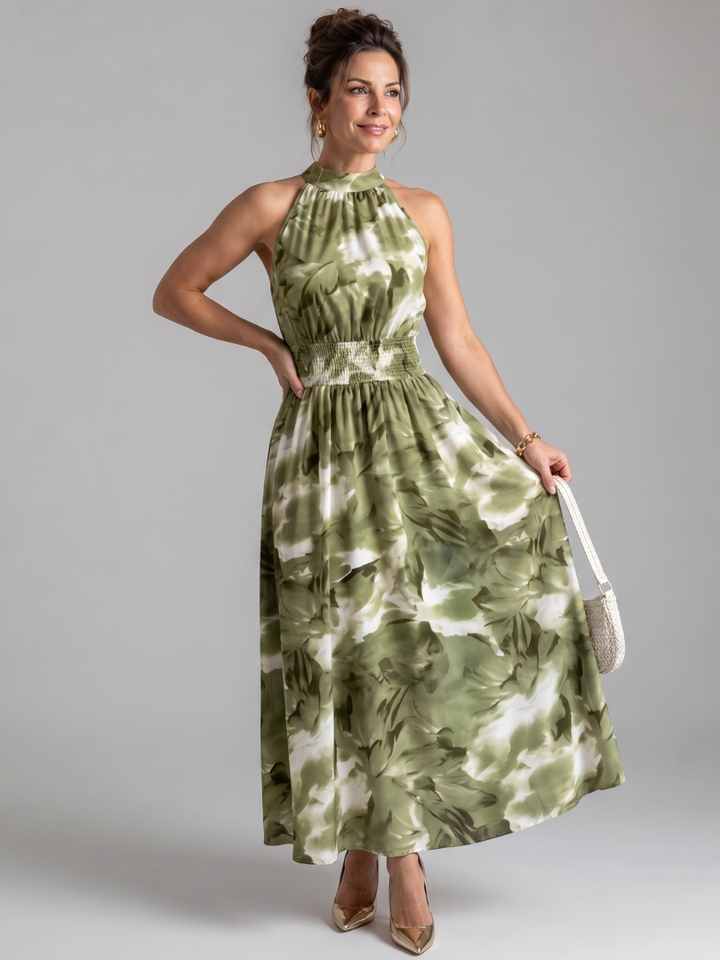 Aria | Abstract Print Midi Dress