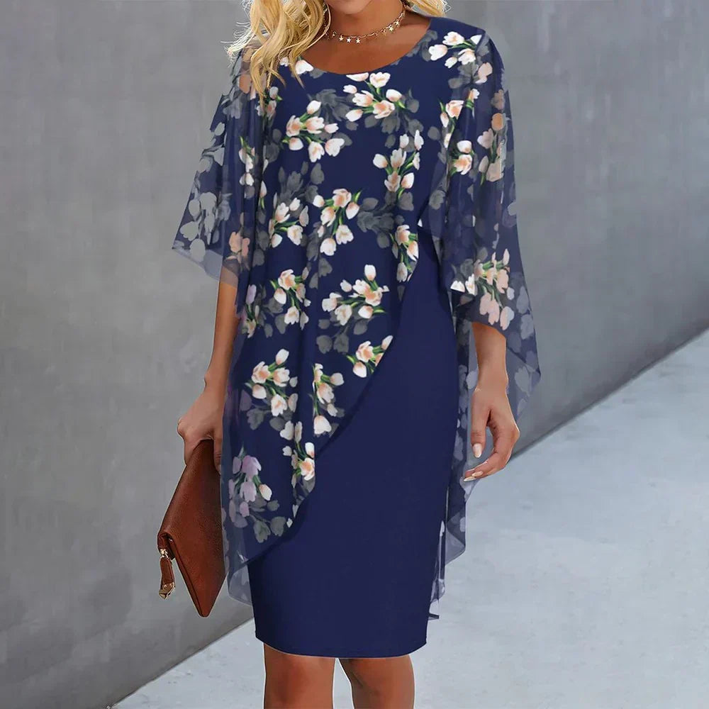 Klara | Floral Cape Dress