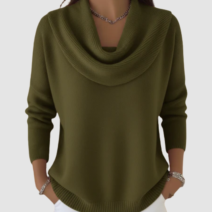 Helen – Cowl Neck Relaxed Knit Sweater