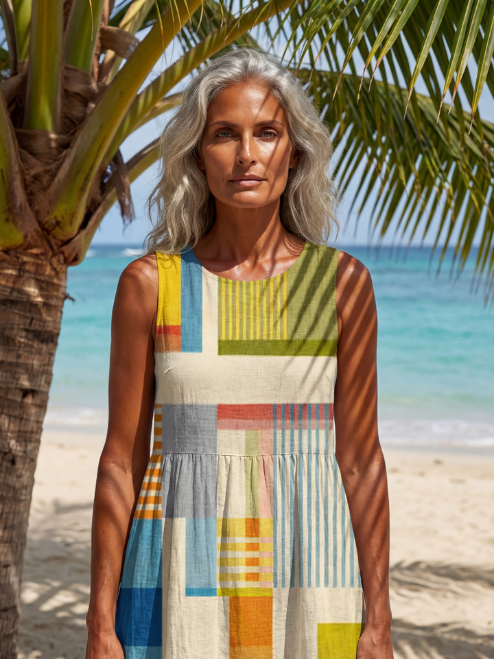 Shauna | Painted Block Midi Dress