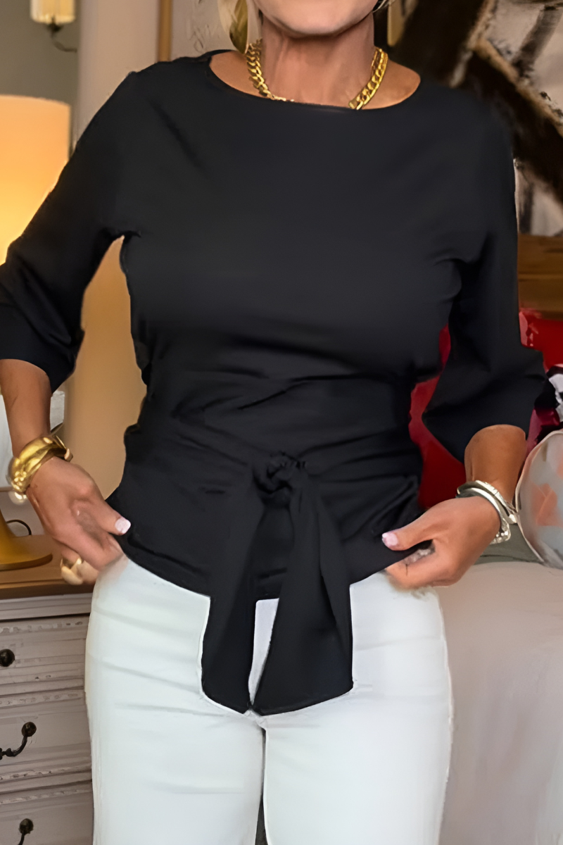 Vivian – Belted Bow Waist Top