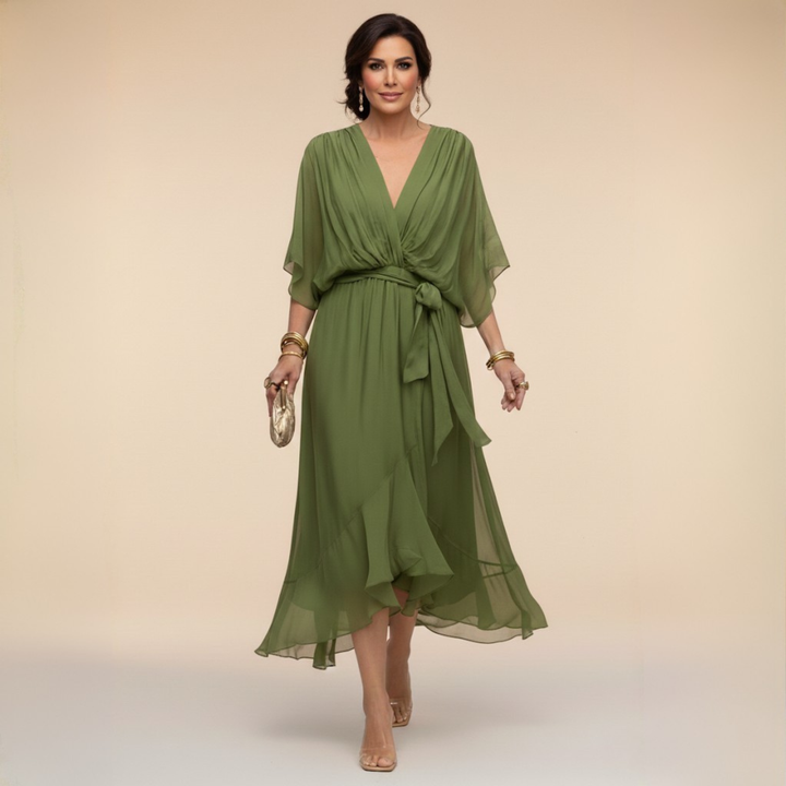 Kendyl | Sandra Chiffon V-Neck Dress