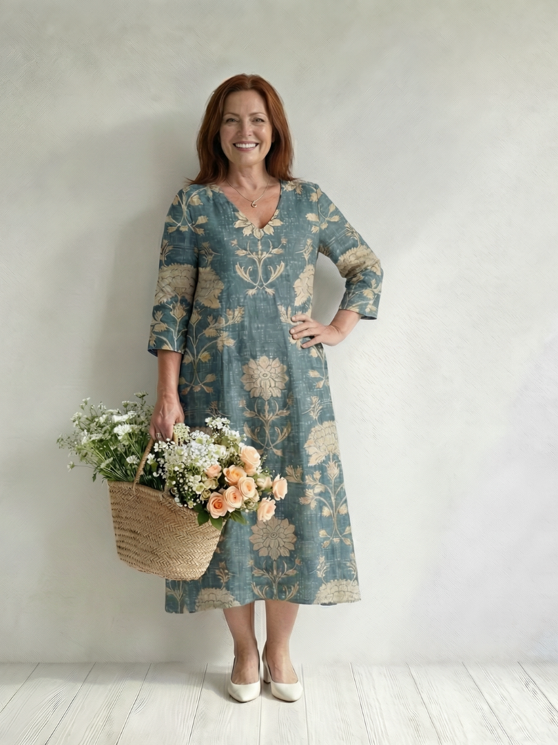 Cerelia | Gentle Shape Floral Midi Dress