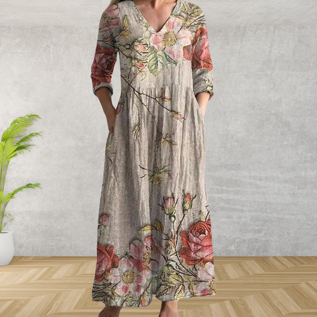 Tibby | Elegant Floral Midi Dress