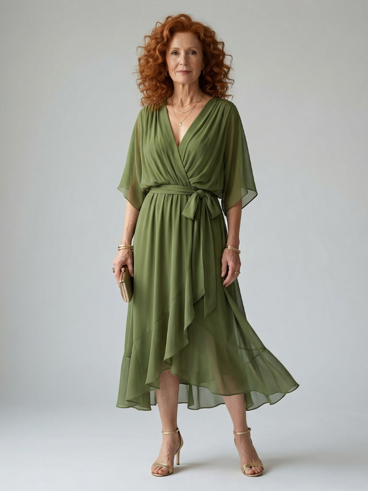 Alanna | Light Drape Midi Dress