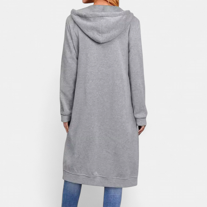 Kimberly – Longline Zip-Up Hooded Sweatshirt