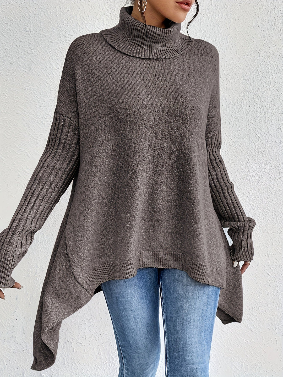 Karen – Oversized Turtleneck Knit Sweater