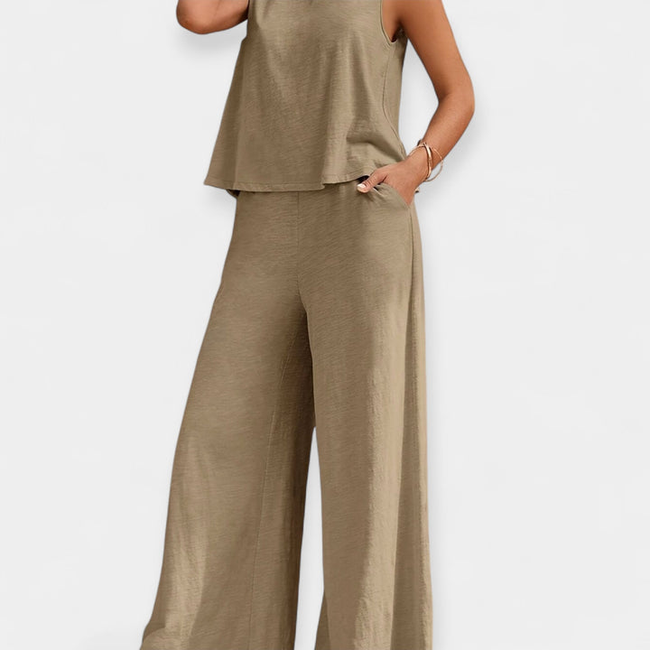 Mallory | Sleeveless Top and Wide-Leg Pants Ensemble