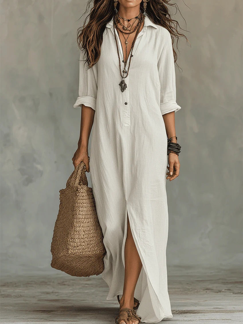 Ava | Oversized Button Maxi Dress