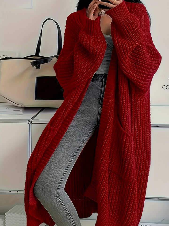 Kari – Longline Chunky Knit Open Cardigan