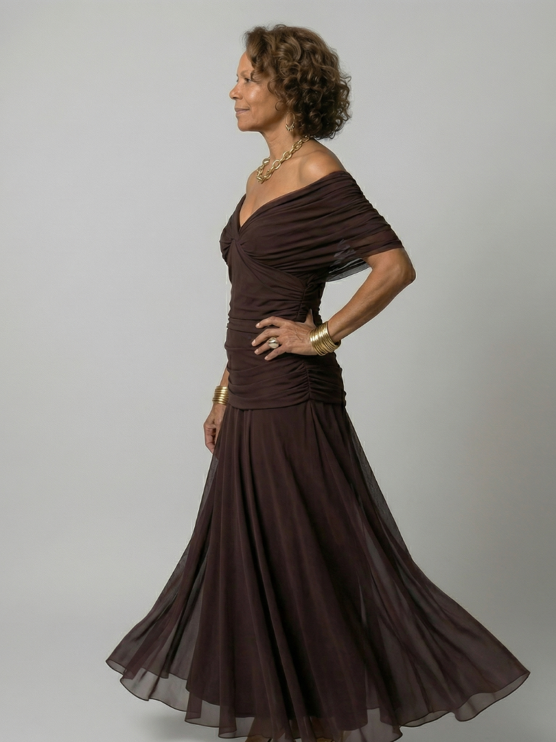 Elin | Off Shoulder Flow Midi Dress