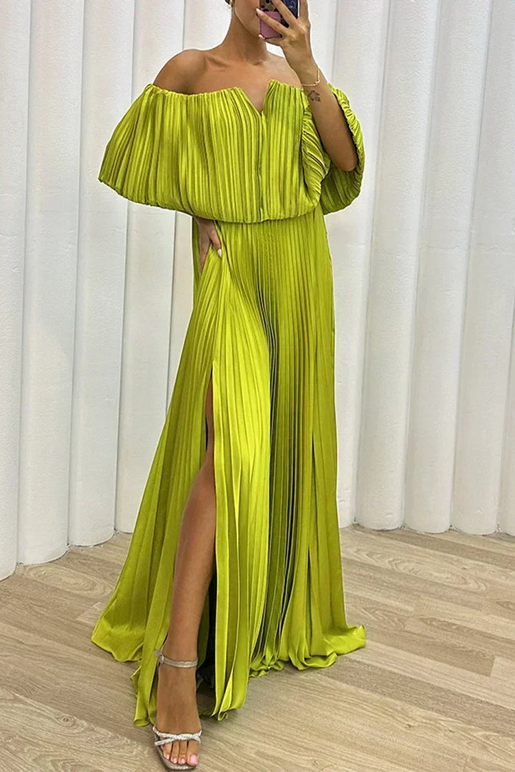 Ximena | Elegant Pleated Maxi Dress
