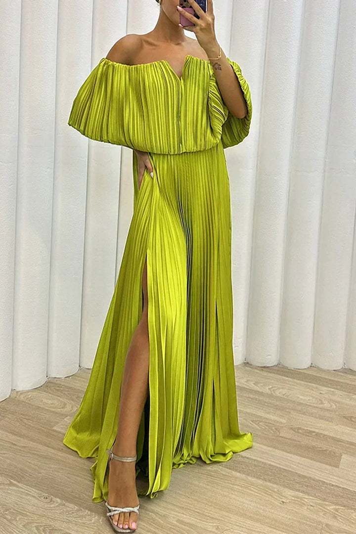 Ximena | Elegant Pleated Maxi Dress