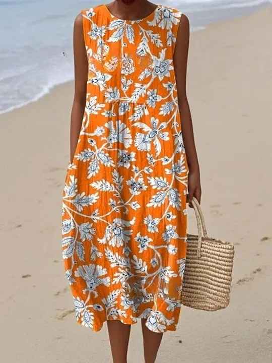 Hazel | Vintage Printed Maxi Dress