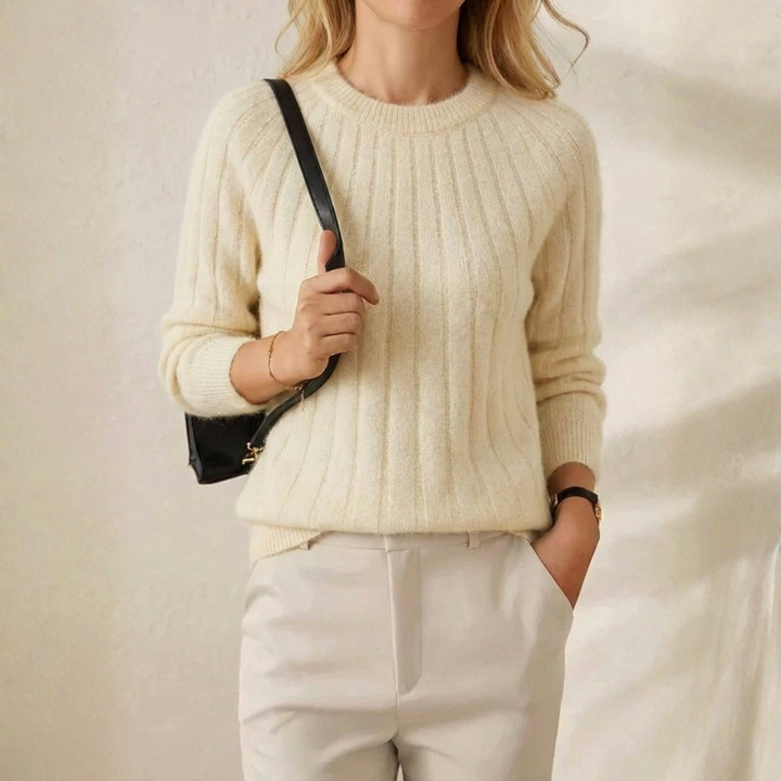 Luella – Ribbed Knit Crewneck Sweater