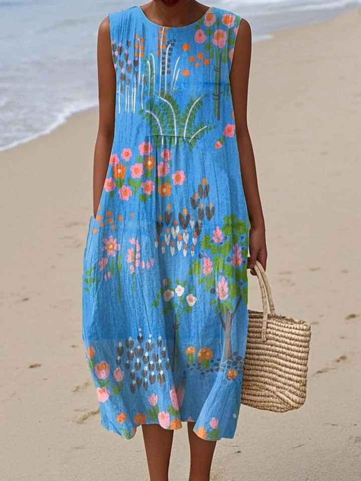 Hazel | Vintage Printed Maxi Dress