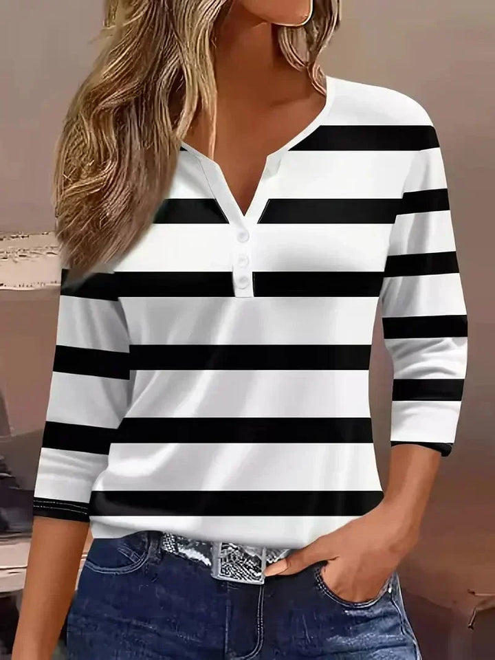 Honey | Striped V-Neck Top