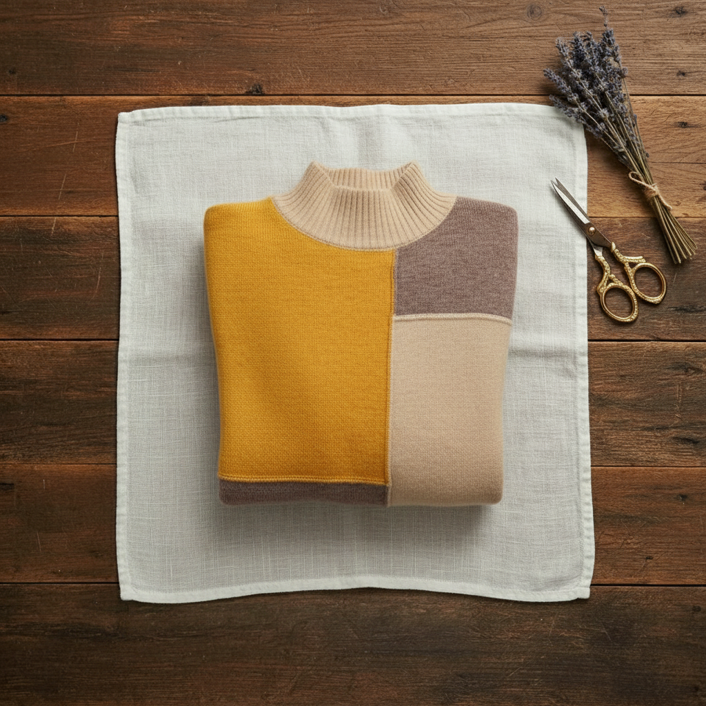 Melinda – Color-block Turtleneck Knit Sweater