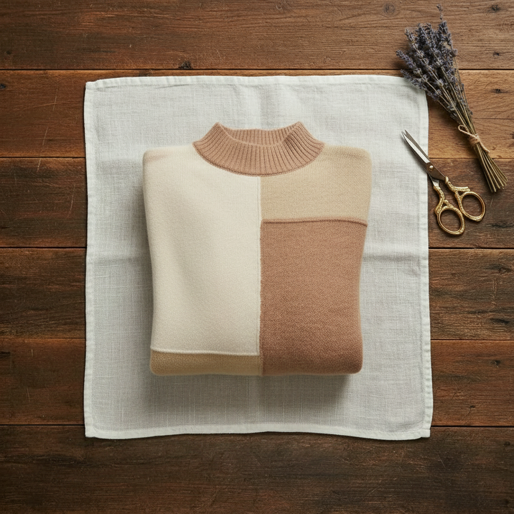 Melinda – Color-block Turtleneck Knit Sweater