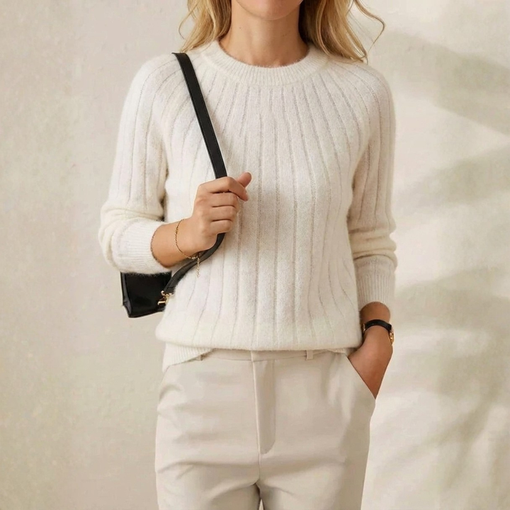 Luella – Ribbed Knit Crewneck Sweater