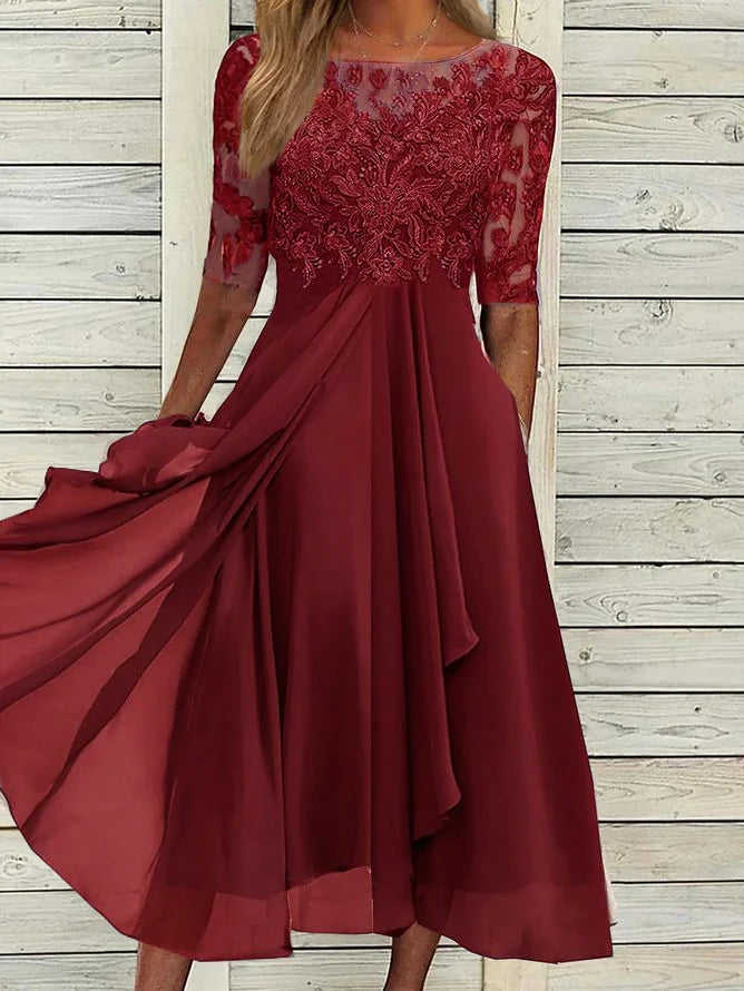 Zinnia | Elegant Lace Midi Dress