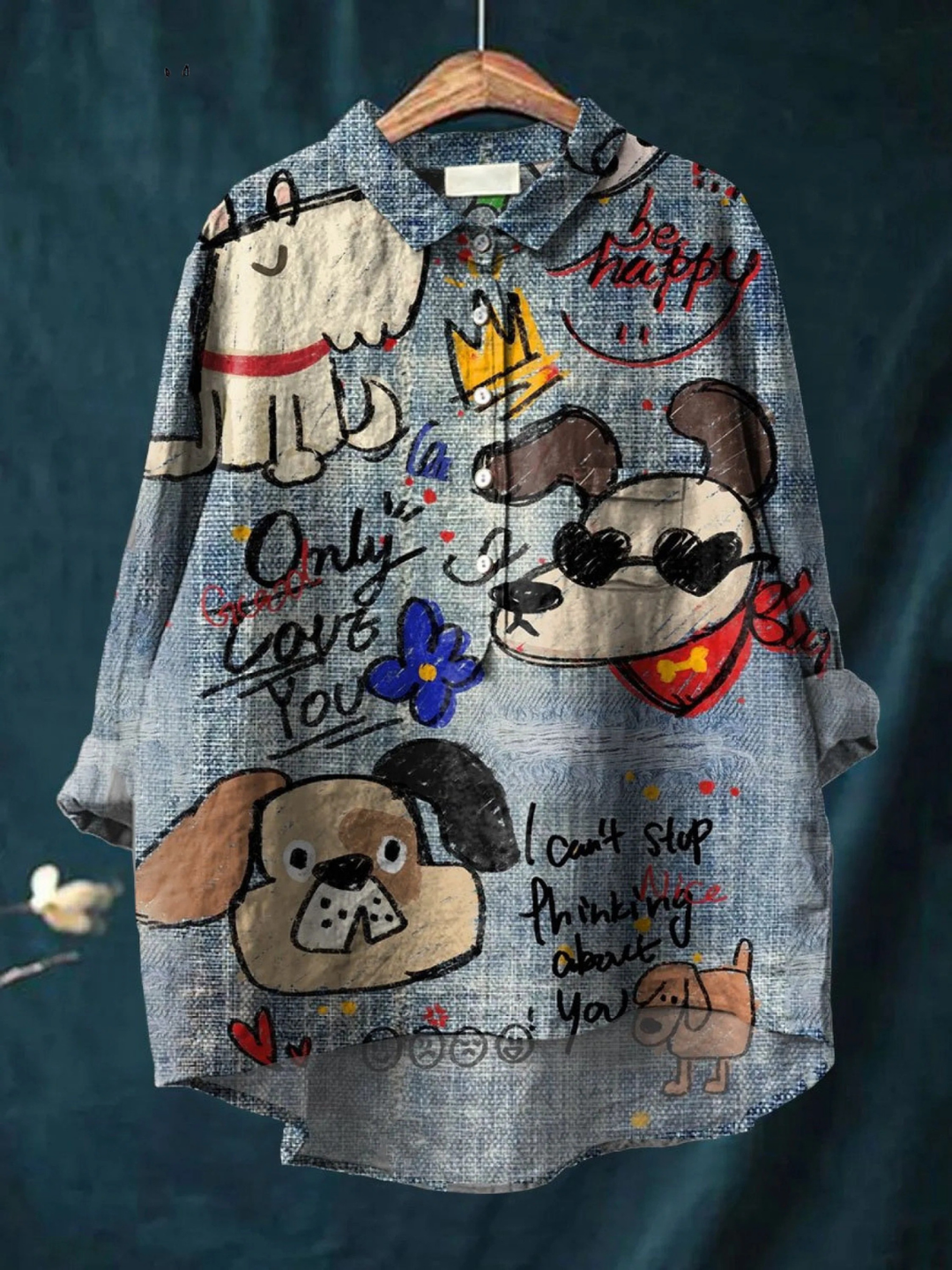 Brielle | Cute Dog Art Print Casual Shirt